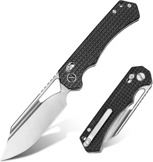 NedFoss COUGAR Folding Pocket Knife for Men, 3" Sandvik 14C28N Blade EDC Tactical Knives, Lightweight G10 Handle, Sharp Crossbar Lock Knife for Hunting, Camping, Survival, Gifts for Men Women