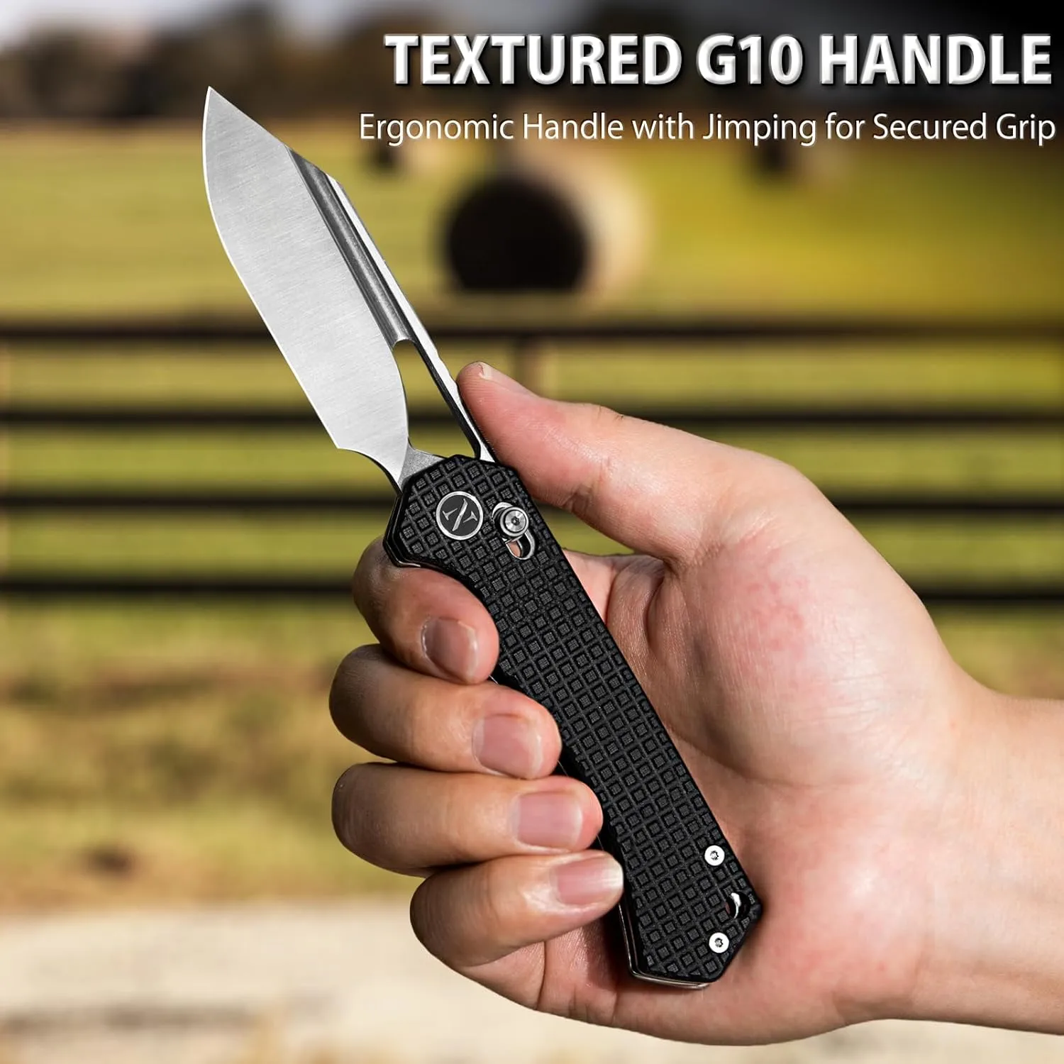NedFoss COUGAR Folding Pocket Knife for Men, 3" Sandvik 14C28N Blade EDC Tactical Knives, Lightweight G10 Handle, Sharp Crossbar Lock Knife for Hunting, Camping, Survival, Gifts for Men Women