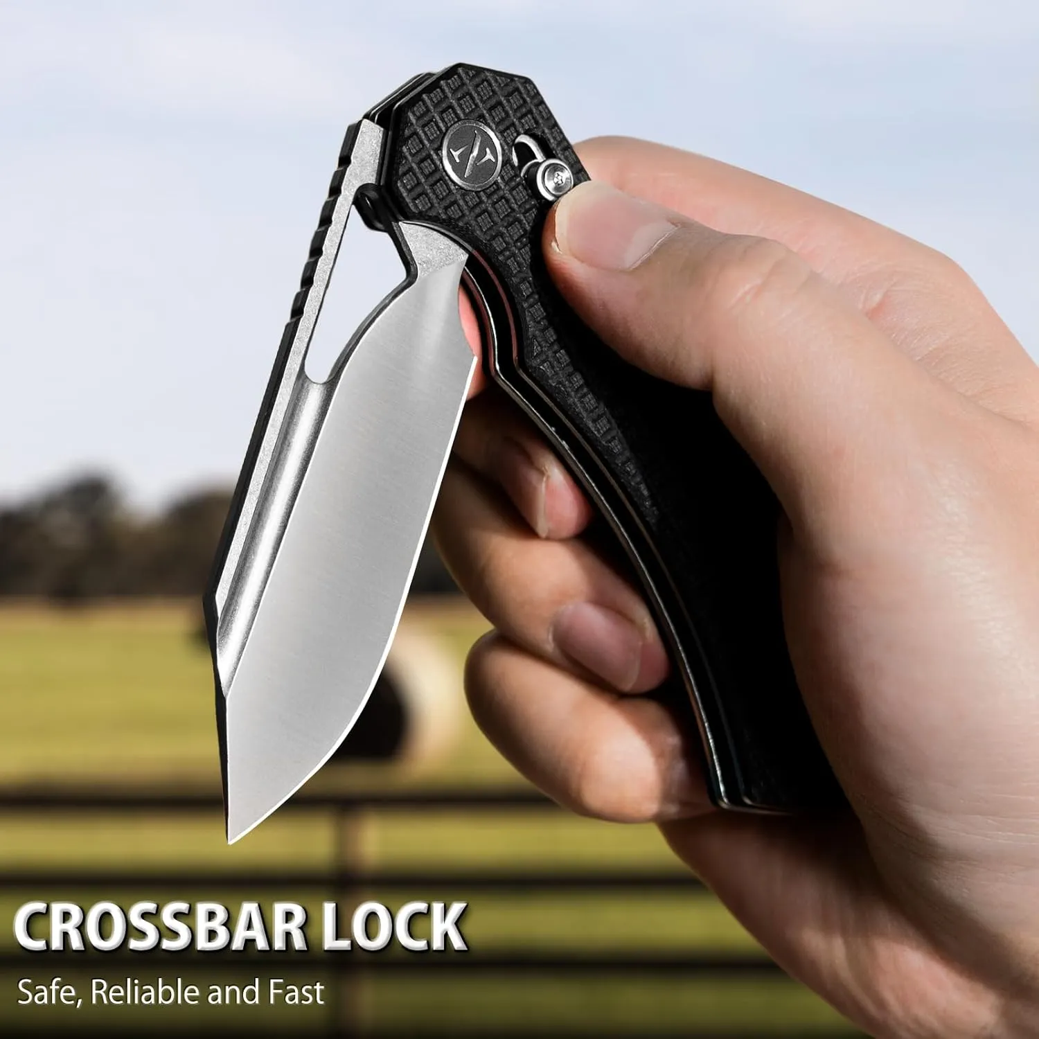 NedFoss COUGAR Folding Pocket Knife for Men, 3" Sandvik 14C28N Blade EDC Tactical Knives, Lightweight G10 Handle, Sharp Crossbar Lock Knife for Hunting, Camping, Survival, Gifts for Men Women
