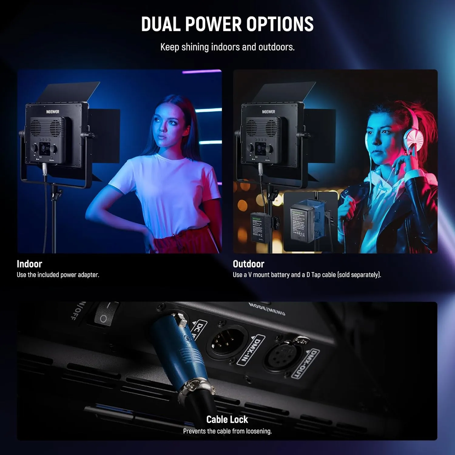 NEEWER 2 Pack PL60C RGB LED Panel Video Light Kit with 6.6ft/2m Spring Cushioned Tripod Stands/Bag, APP/2.4G/DMX Control, 60W 2500-10000K Pro Photography Studio Recording Streaming Key Lighting