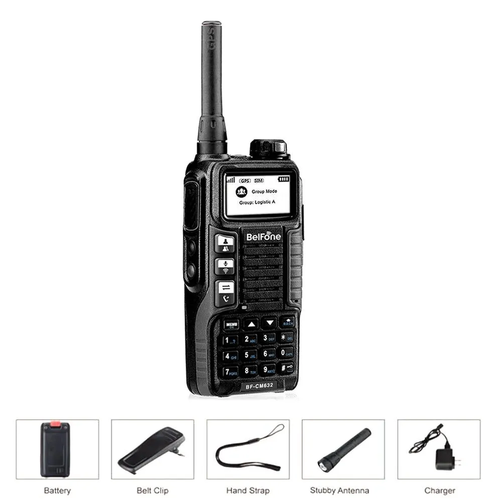  network -Black 1000 KM transceiver gps Heavy reduction BF-CM632 gsm two way walkie-talkie Best-seller Belfone public radio