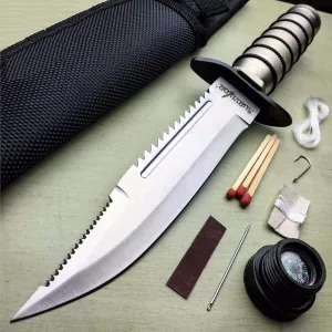 New 10" TACTICAL SURVIVAL Rambo Hunting FIXED BLADE EcoGift Nice Knife with Sharp Blade Army Bowie w/ SHEATH- Great For Fun And Practical Use