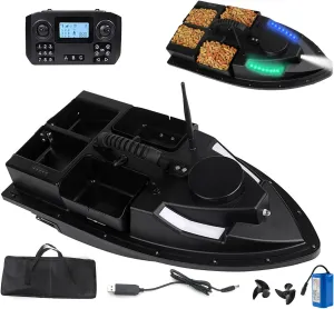 New 7.4V Fishing Bait Boat - 4 Bait Tanks, GPS Auto Return, 2 x 25000 mAh Battery, 500M Remote Control Distance, 7 Color Night Fishing Lights, 100 Positioning Points, Waterproof Fishing Boat,Load 2kg