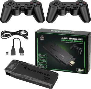 Newest 20000  Games Retro Game Console Video Gaming: HDMI 4K Mini NES Classic Edition Game Stick Emulator with 2.4G Wireless Controllers, Plug and Play Video Games for TV
