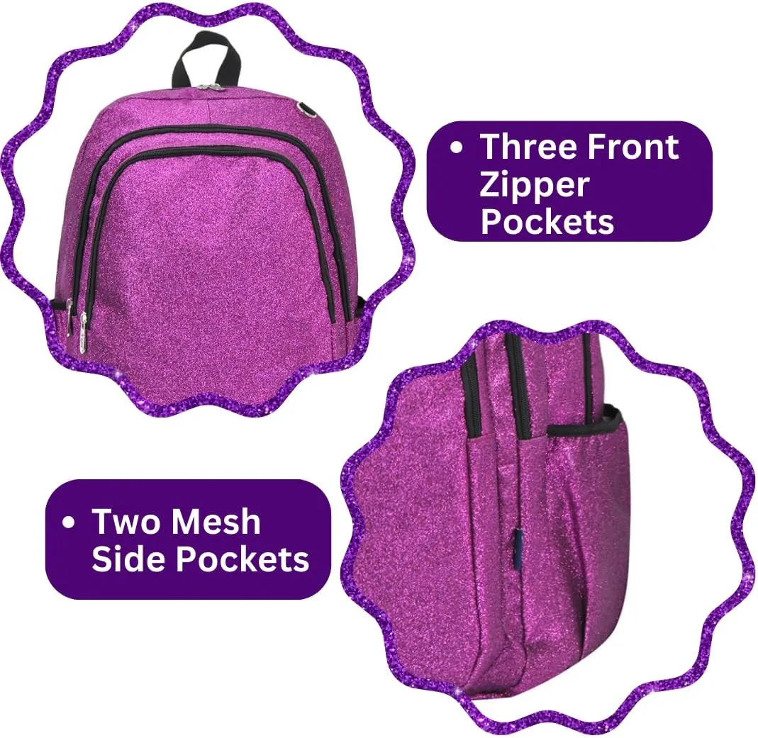 NGIL Glitter Performance Large Canvas Sports Backpack, Dance Backpack, Gymnastics, Cheerleader Essential Backpacks (Glitter-Purple)