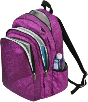 NGIL Glitter Performance Large Canvas Sports Backpack, Dance Backpack, Gymnastics, Cheerleader Essential Backpacks (Glitter-Purple)