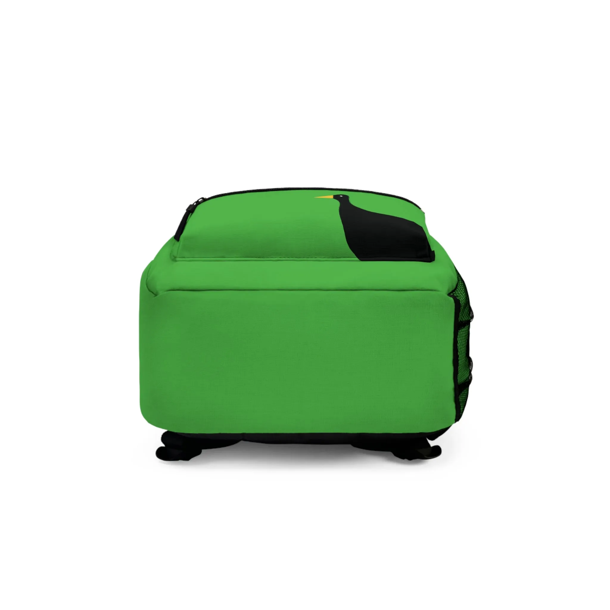 Nifty Ducks Travel Logo Backpack - Travel Bag with Black Duck Design - Lime Green