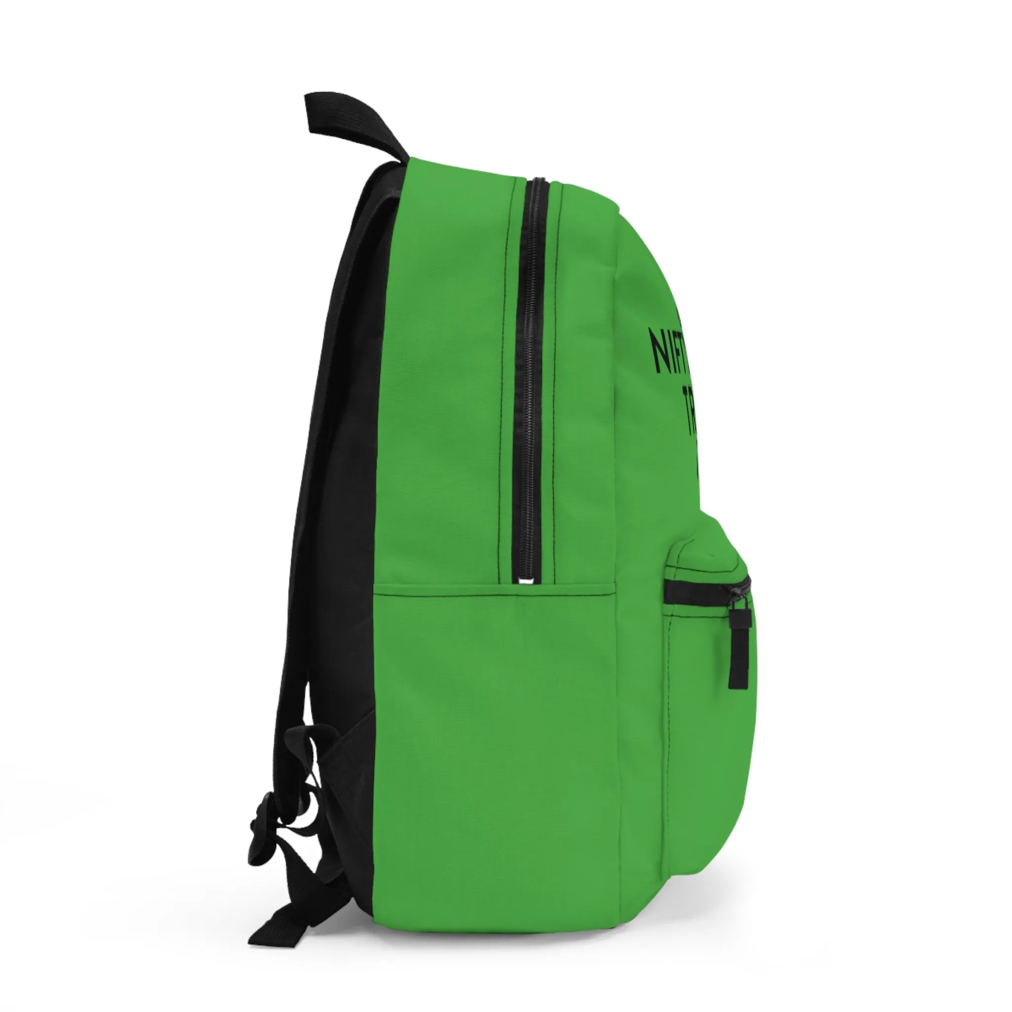 Nifty Ducks Travel Logo Backpack - Travel Bag with Black Duck Design - Lime Green