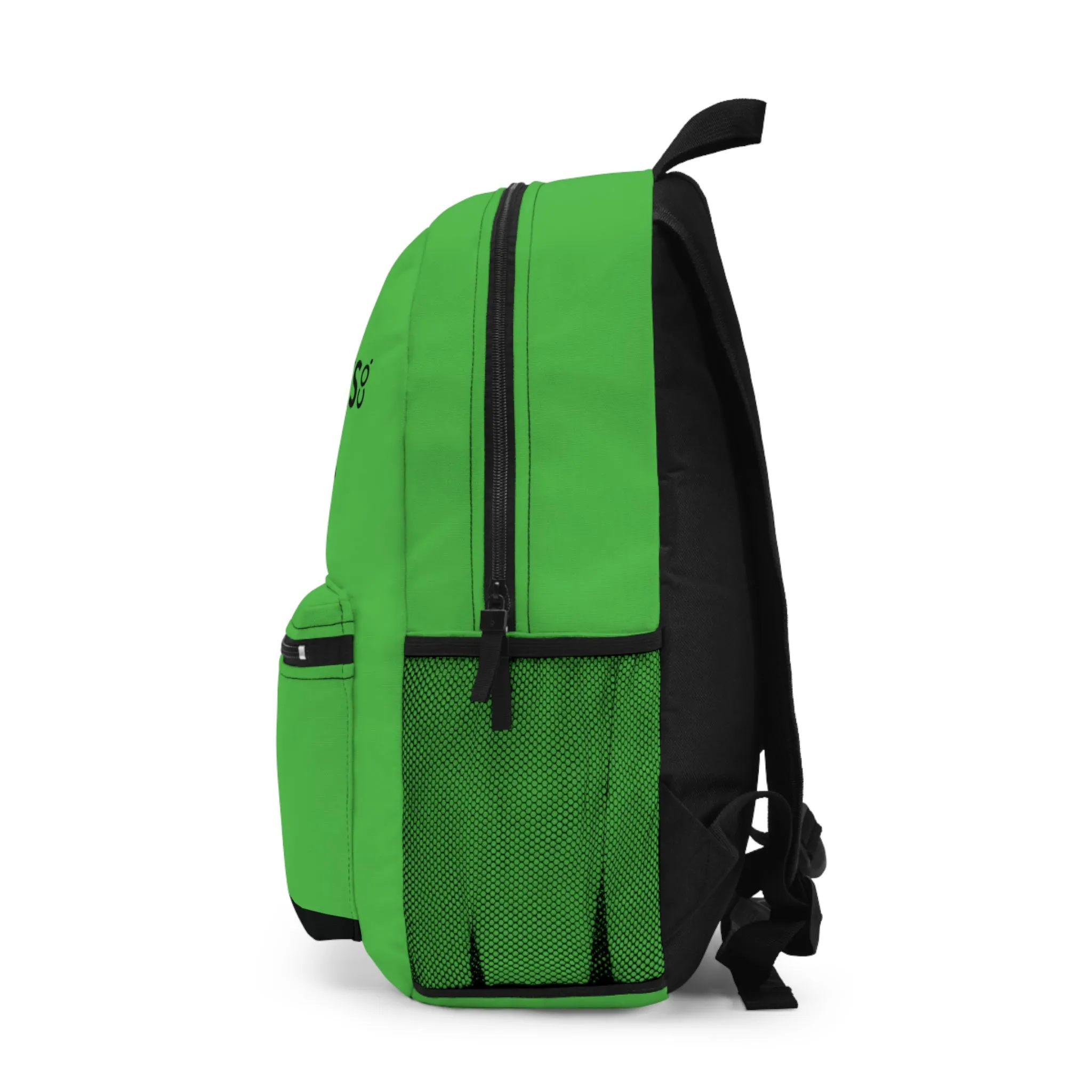 Nifty Ducks Travel Logo Backpack - Travel Bag with Black Duck Design - Lime Green