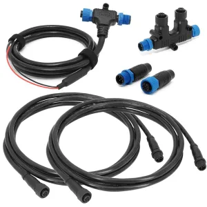 NMEA 2000 Starter Kit for Lowrance Simrad Garmin Device, Marine Grade NMEA 2K Backbone Cables Drop Cables Tees Terminators Replacement Part (Dual Device)