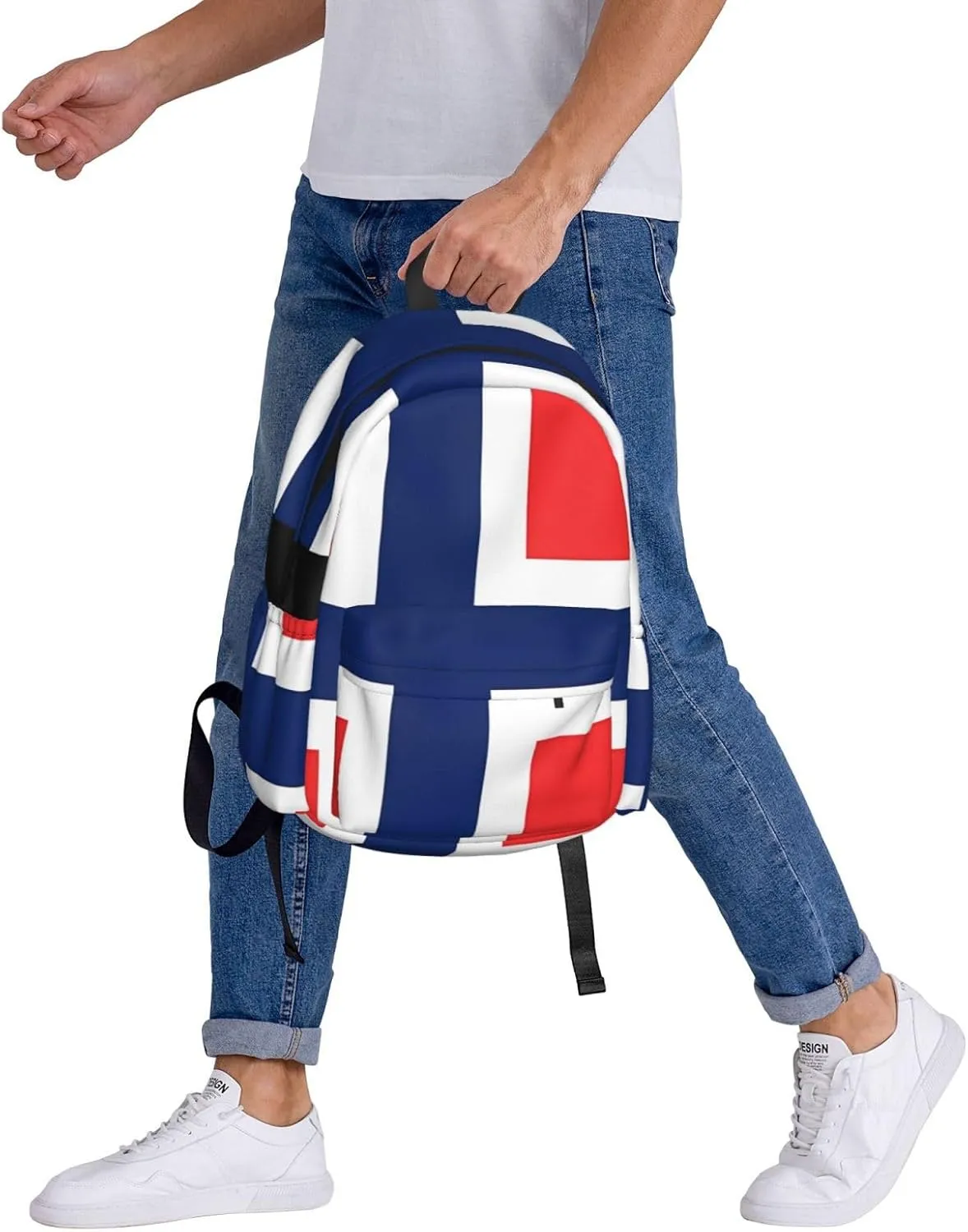 Norway Norwegian Flag Round Backpack Large Capacity Backpack Lightweight Double Shoulder Bag For Women Men Travel