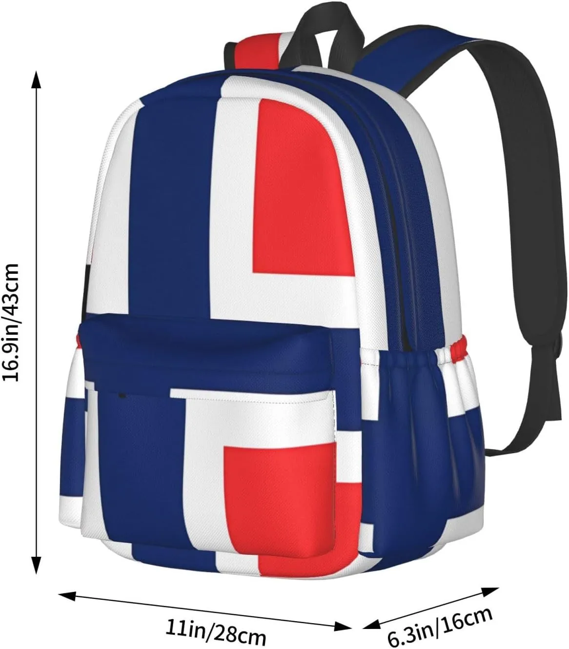 Norway Norwegian Flag Round Backpack Large Capacity Backpack Lightweight Double Shoulder Bag For Women Men Travel