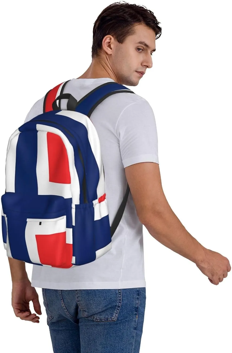 Norway Norwegian Flag Round Backpack Large Capacity Backpack Lightweight Double Shoulder Bag For Women Men Travel