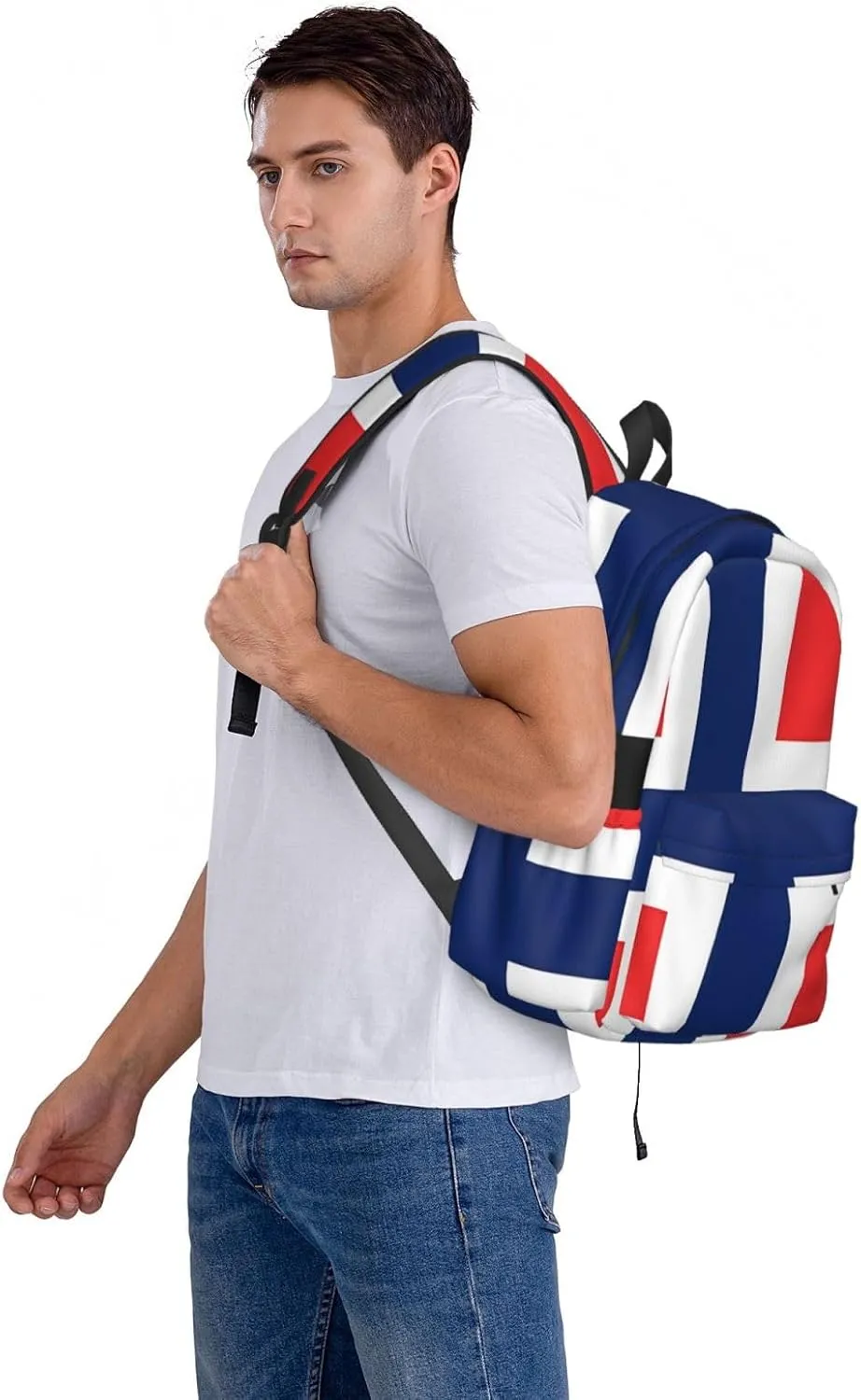 Norway Norwegian Flag Round Backpack Large Capacity Backpack Lightweight Double Shoulder Bag For Women Men Travel