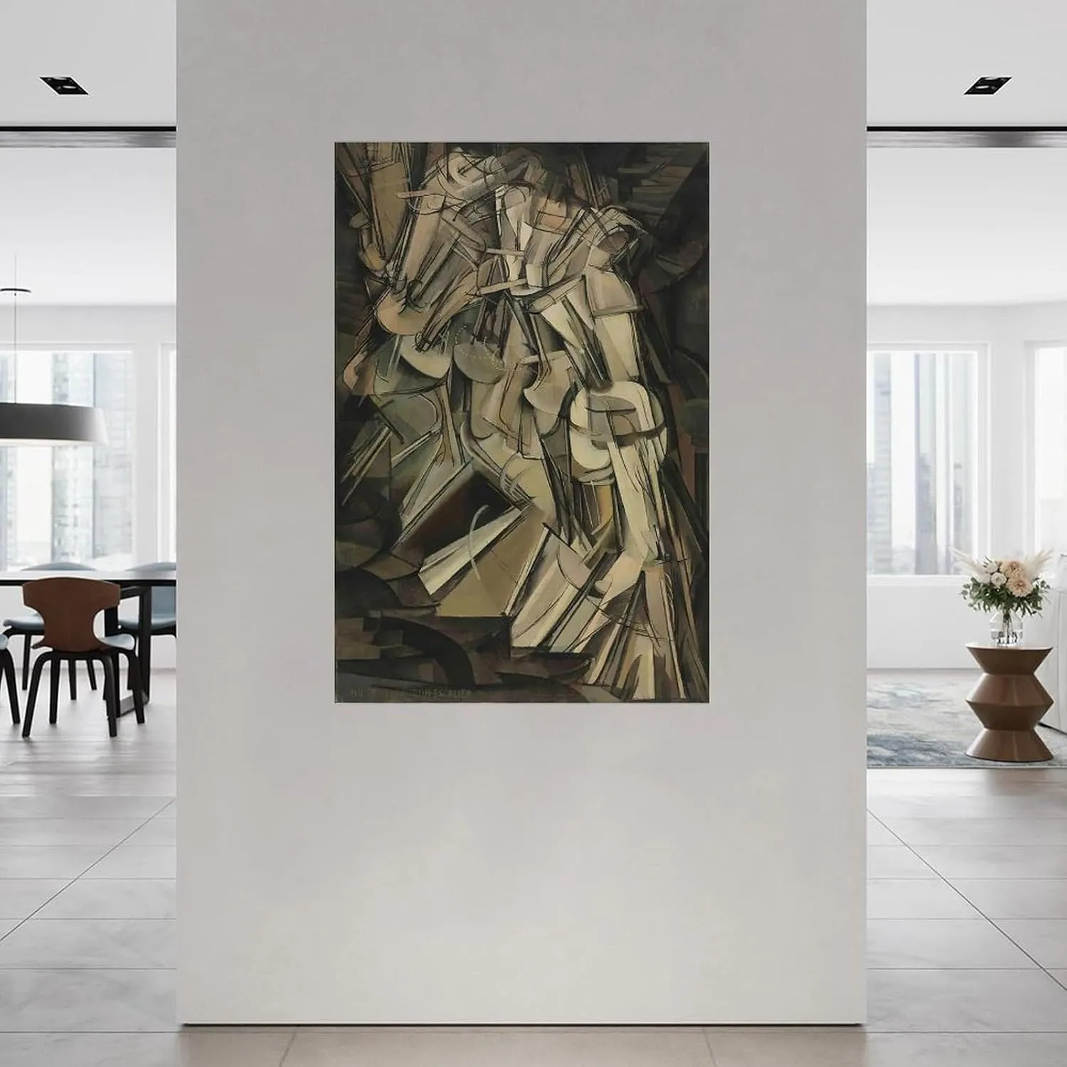 Nude Descending A Staircase, No. 2 by Marcel Duchamp Canvas Painting Wall Art Poster for Bedroom Living Room Decor 08x12inch(20x30cm) Unframe-style