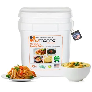 Numanna No-Gluten Family Pack 126 Servings Breakfast, Lunch, Dinner Meals Non-Gmo, No Msg, No Added Preservatives Easy to Prepare Emergency Survival Food Made in USA 25 Year Shelf Life