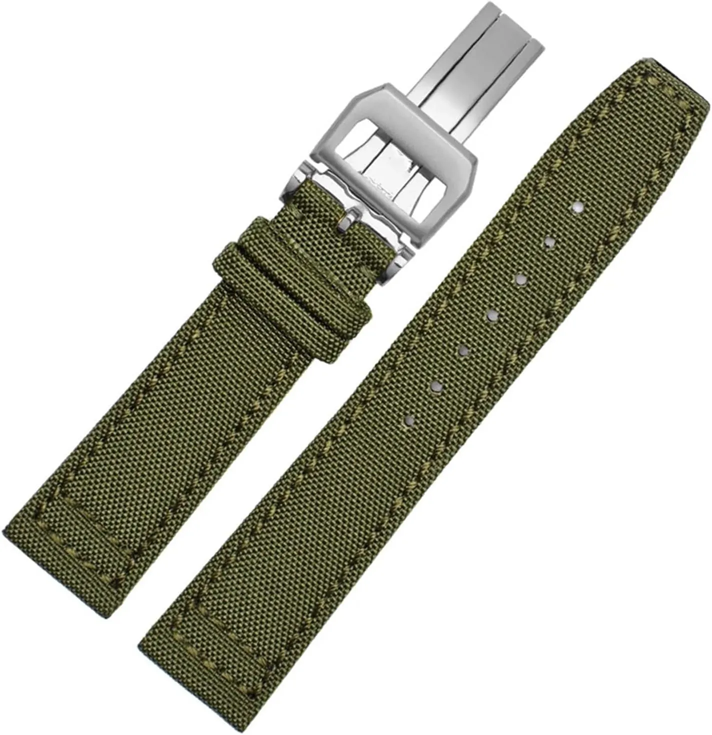 Nylon Waterproof Warchband Fit For Universal Fit For Pilot Fit For Portuguese Canvas back Leather men's Watch Strap Army Green 20 21MM 22MM Bracelet