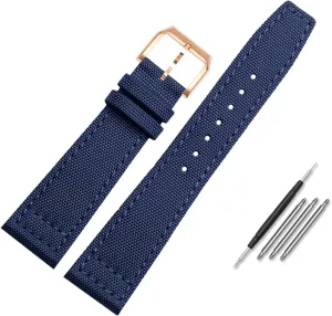 Nylon Waterproof Warchband Fit For Universal Fit For Pilot Fit For Portuguese Canvas back Leather men's Watch Strap Army Green 20 21MM 22MM Bracelet