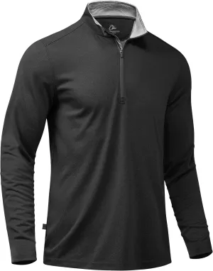 Obla Golf Quarter Zip Pullover for Men Mock Neck Sweatshirt Lightweight Sun Protection Men's Long Sleeve Golf Shirt
