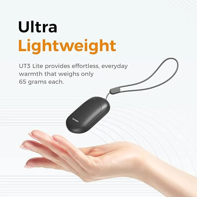 OCOOPA 2in1 Magnetic Rechargeable Hand Warmers, Electric Pocket-Sized Handwarmers, Light Sleek Stylish, UL Certified, 3 Heat Settings, Electronic Gifts for Men, Women Purse Must Haves, UT3 Lite