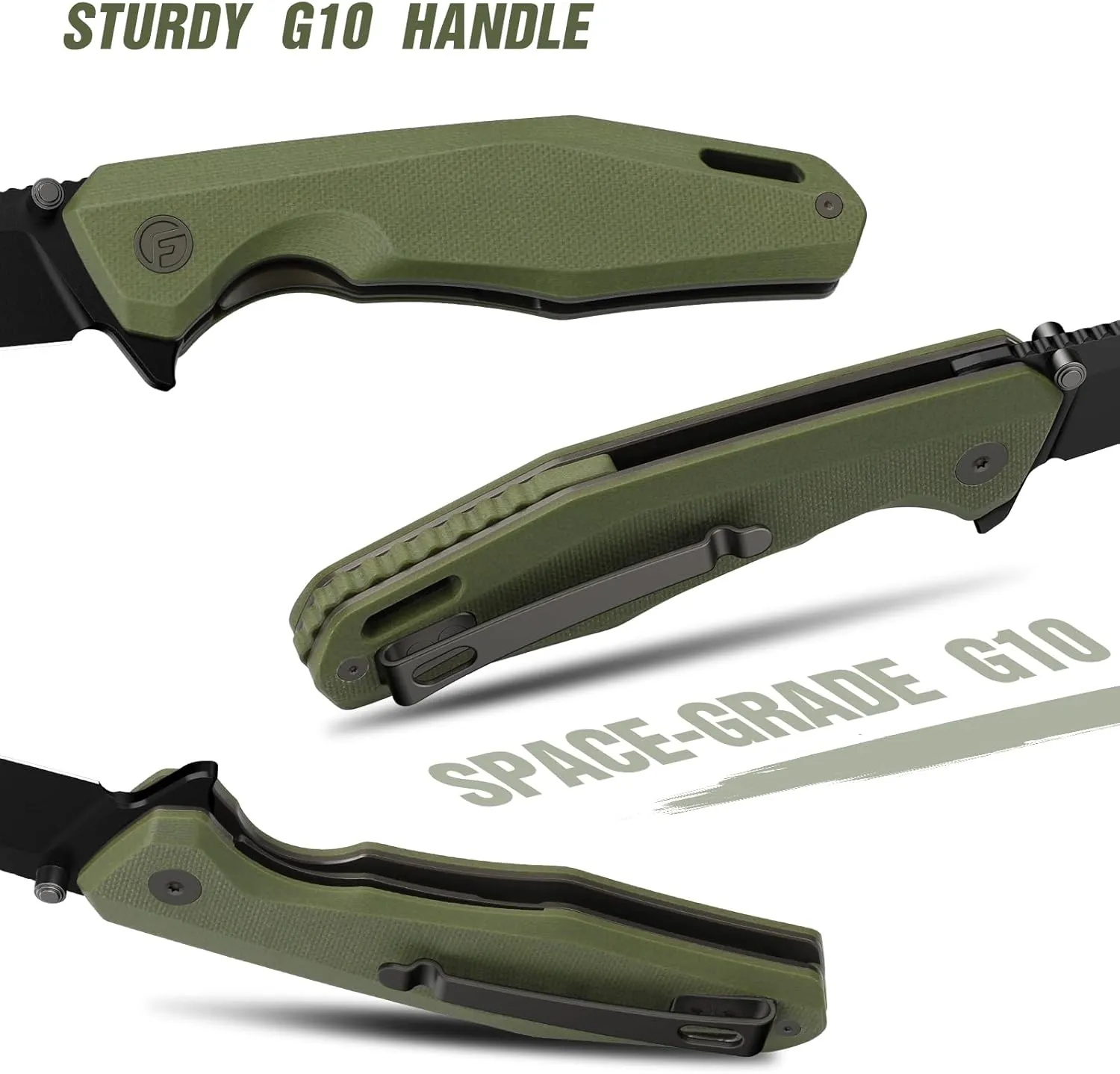 Odyssey Pocket Knife, 3.22" Folding knife with Premium 14C28N Blade, G10 Handle, Small EDC Knife with Pocket Clip for Men Women, Sharp Outdoor Camping Survival Hiking Knives