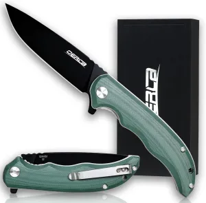 OERLA Whale EDC Folding Pocket Knife 4" D2 Steel Blade with G10 Handle and Deep Pocket Clip for Men and Women of Outdoor Camping Survival and Hiking Knives