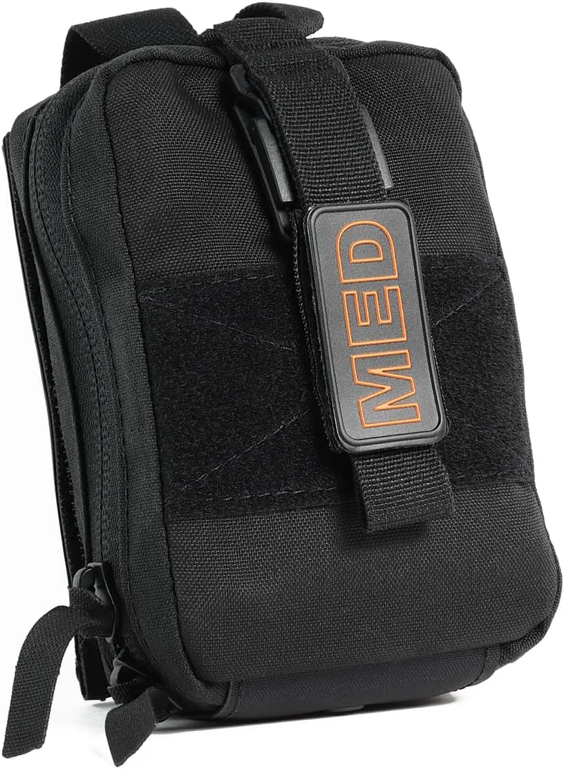 Off Grid Law Enforcement IFAK | Rip-Away Trauma Kit for LE | Compact Medical Bag with Chest Seal, ETD, Gauze (Black, Basic)