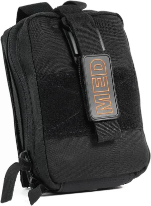 Off Grid Law Enforcement IFAK | Rip-Away Trauma Kit for LE | Compact Medical Bag with Chest Seal, ETD, Gauze (Black, Basic)