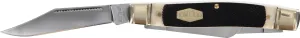 Old Timer 8OTB Genuine Bone Senior Traditional Folding Pocket Knife with High Carbon Stainless Steel, 3 Mirror-Polished Blades, and Sawcut Bone Handle for EDC, Whittling, Camping, Hunting, and Outdoor