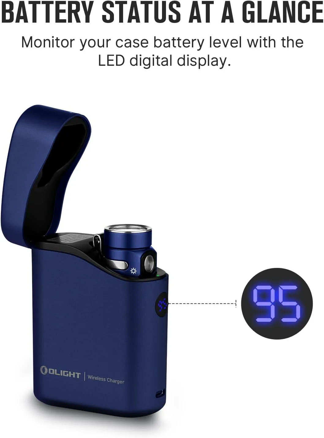 OLIGHT Baton4 Premium Edition EDC Lights 1300 Lumens with Type-C Charging Box, Powered by Rechargeable Battery, Small Bright Flashlight for Camping, Emergencies, Outdoors (Regal Blue)