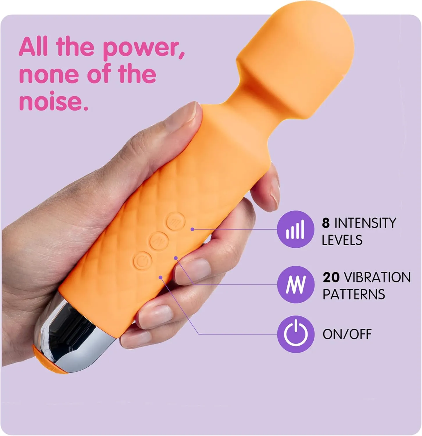 Oliver James Vibrator Wand for Women (Small) | Quiet Vibrating Dildo with 20 Patterns and 8 Speeds for Sexual Pleasure | Adult Sex Toys for Woman and Clit Stimulator Vibrators | Sexy Gifts for Her
