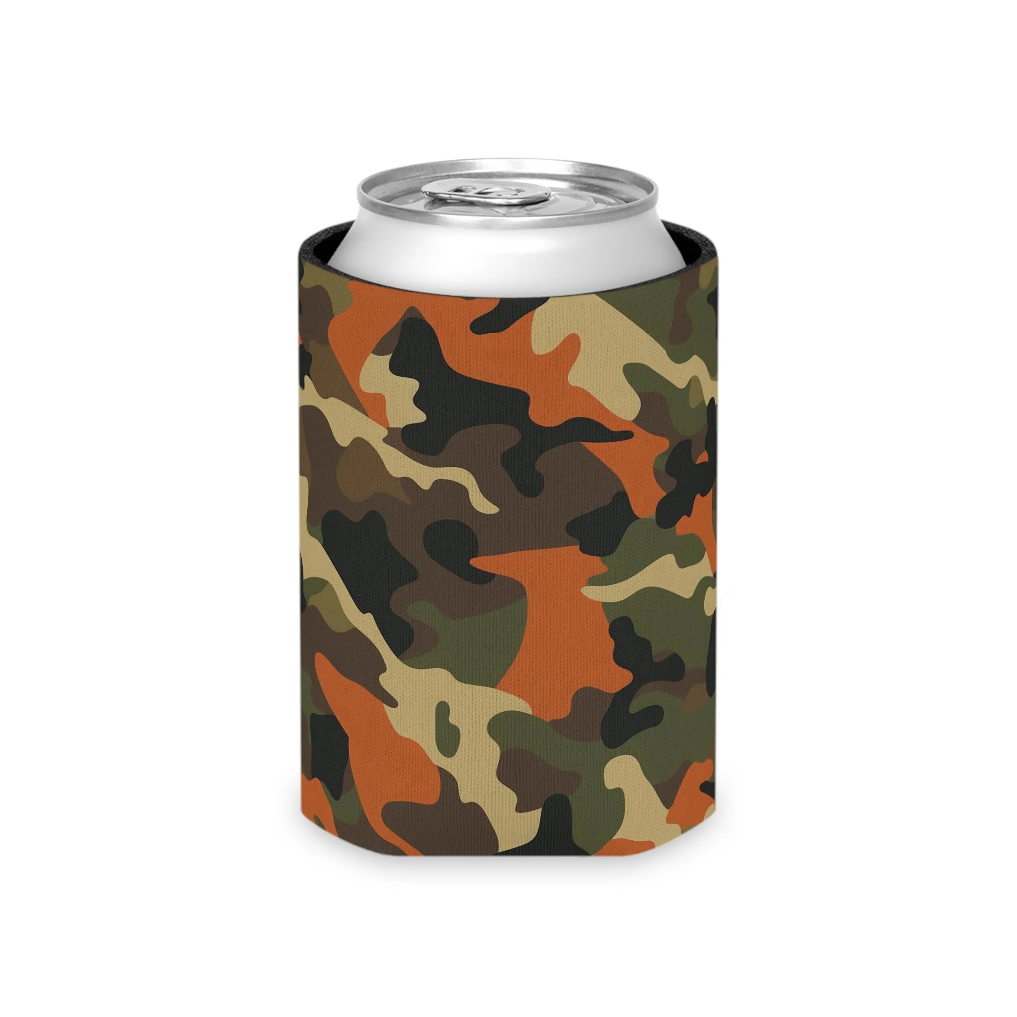 Orange Camo Can Cooler