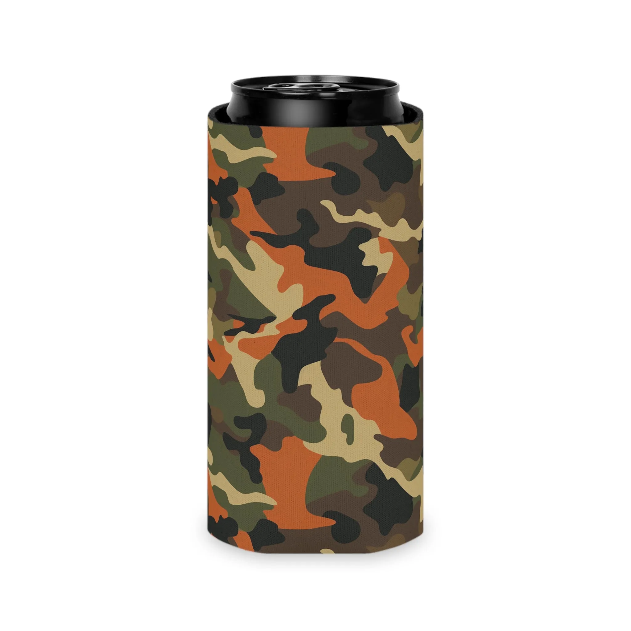 Orange Camo Can Cooler