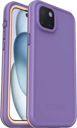 OtterBox iPhone 15 (Only) FRE Series Waterproof Case with MagSafe (Designed by LifeProof) Screen Protection, Sleek and Stylish - Non-Retail Packaging - Purple