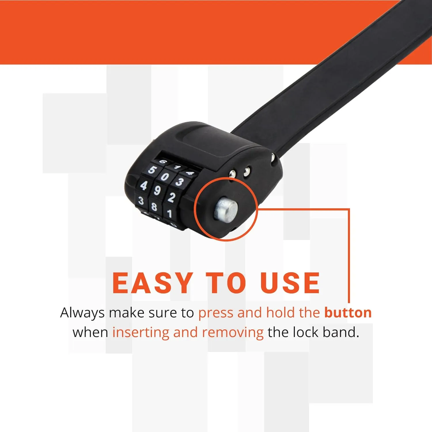 OTTOLOCK Cinch Lock - Lightweight Anti Theft Compact Combination Bike Lock, Ideal for Quick Stops, Bicycle Accessories, Stealth Black, 18 Inch