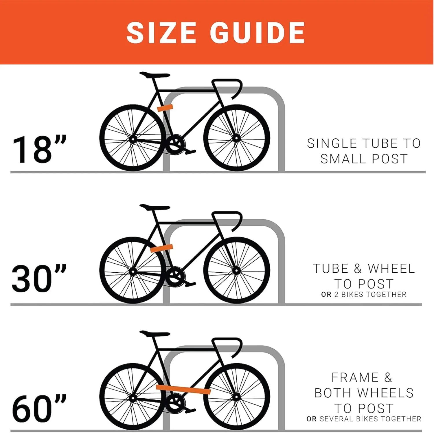 OTTOLOCK Cinch Lock - Lightweight Anti Theft Compact Combination Bike Lock, Ideal for Quick Stops, Bicycle Accessories, Stealth Black, 18 Inch