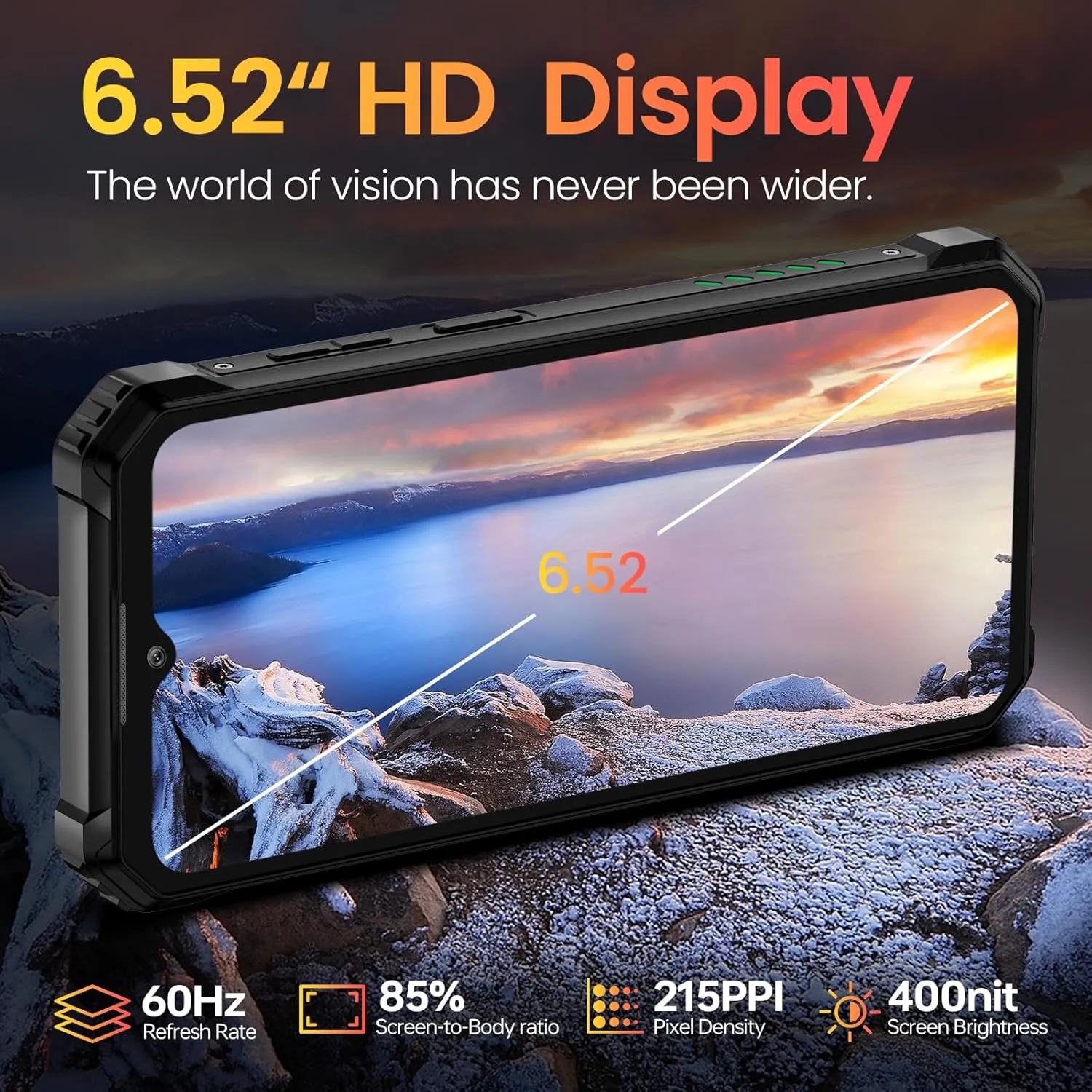 OUKITEL WP28E Rugged Phone Unlocked, 10600mAh Battery Cell Phone, 6.52" Screen Smartphone, 64GB/1TB, 13MP Camera, Dual SIM Android 14, Waterproof, NFC/OTG/GPS/T-Mobile