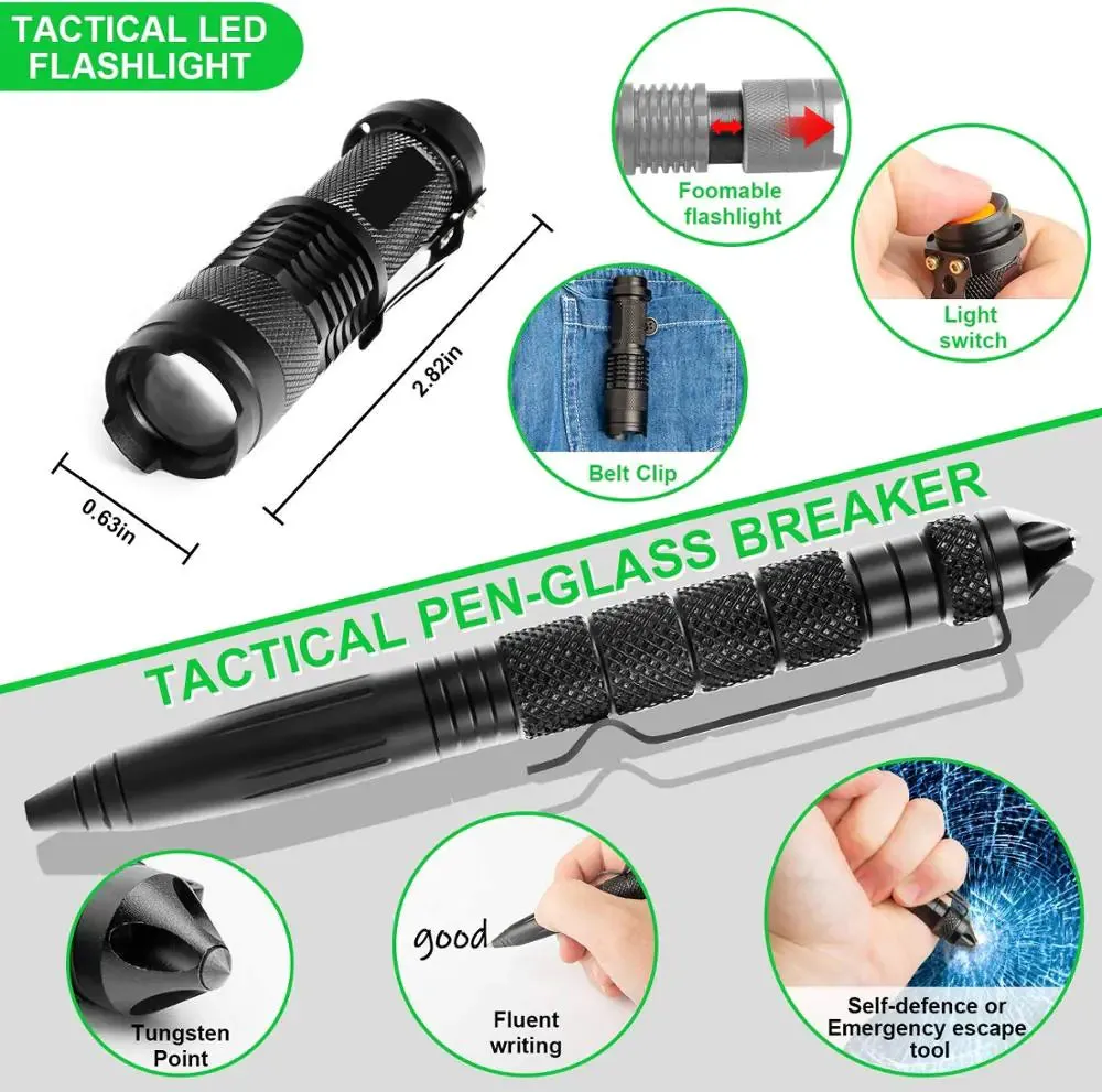 Outdoor Custom-built 18-in-1 Survival Kit Easy returns Gear