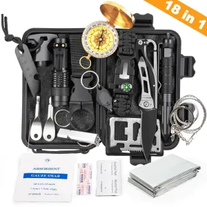 Outdoor Custom-built 18-in-1 Survival Kit Easy returns Gear