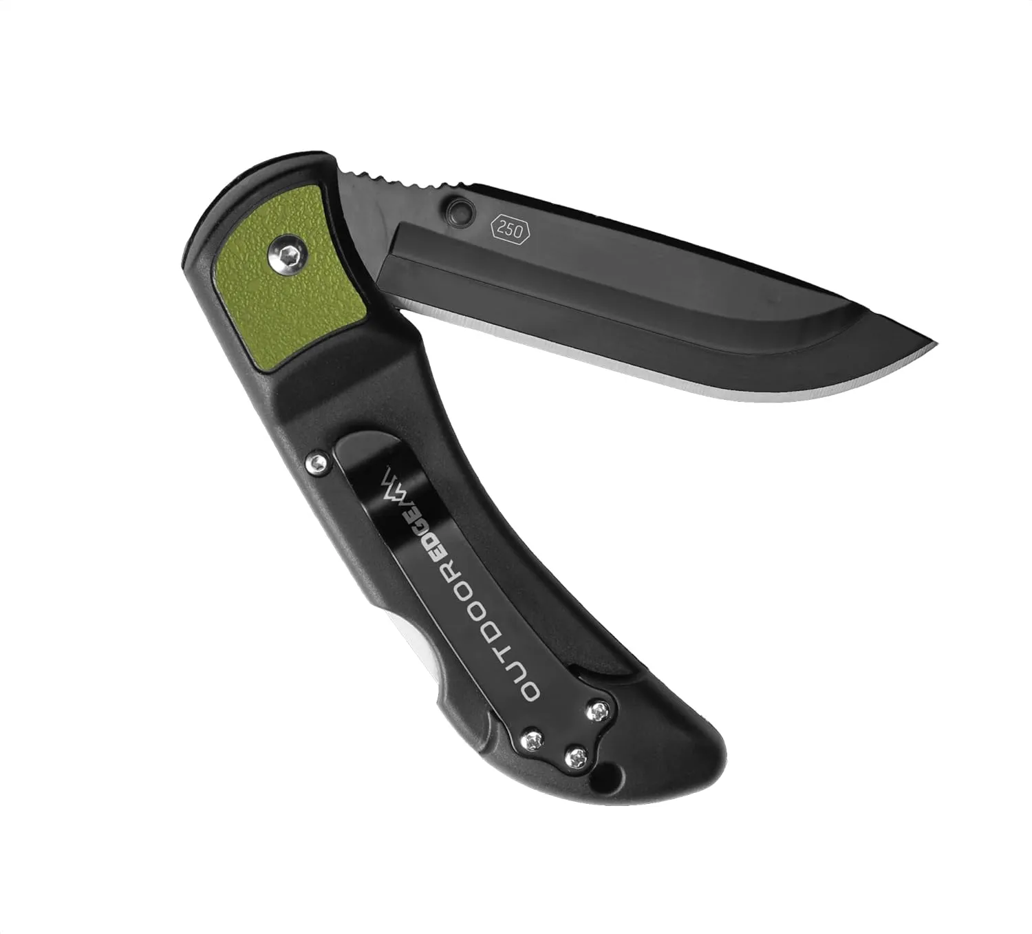 OUTDOOR EDGE Razor EDC Lite Folding Pocket Knife with Clip | Compact 2.5” Replaceable Blade Knife with RazorSafe Blades | Perfect Small Blade for Men, Women, Work & Camping (Green, 2 Black Blades)