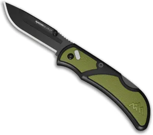 OUTDOOR EDGE Razor EDC Lite Folding Pocket Knife with Clip | Compact 2.5” Replaceable Blade Knife with RazorSafe Blades | Perfect Small Blade for Men, Women, Work & Camping (Green, 2 Black Blades)