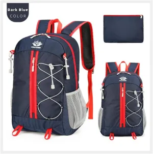 Outdoor Oxford Fabric Backpack,Hiking Cycling Backpack,Ultra-Light Multi-Functional Foldable Large Capacity Rucksack(Dark Blue)
