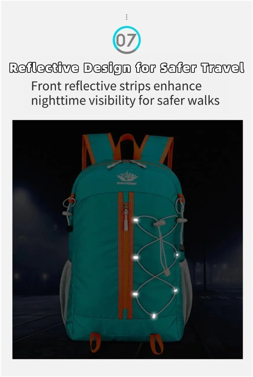 Outdoor Oxford Fabric Backpack,Hiking Cycling Backpack,Ultra-Light Multi-Functional Foldable Large Capacity Rucksack(Dark Blue)