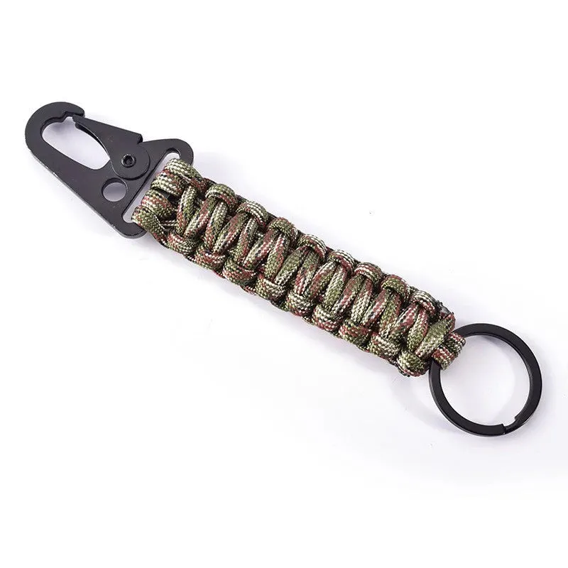 Outdoor Paracord Rope Keychain - EDC Survival Kit Lanyard for Hiking and Camping