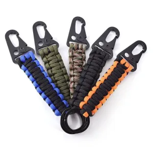 Outdoor Paracord Rope Keychain - EDC Survival Kit Lanyard for Hiking and Camping