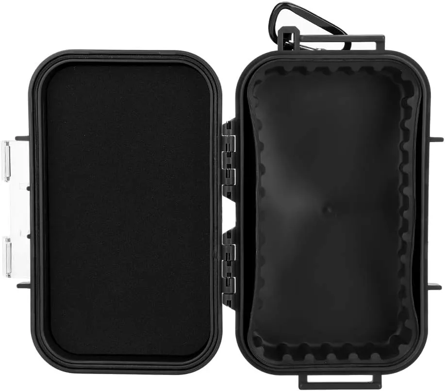 Outdoor Storage Case Survival Shockproof Case, Sealed Box Survival Storage Case, Airtight Pressure Proof Sealed Box Survival Case 7.5 * 4.7 * 2.0in (Black)