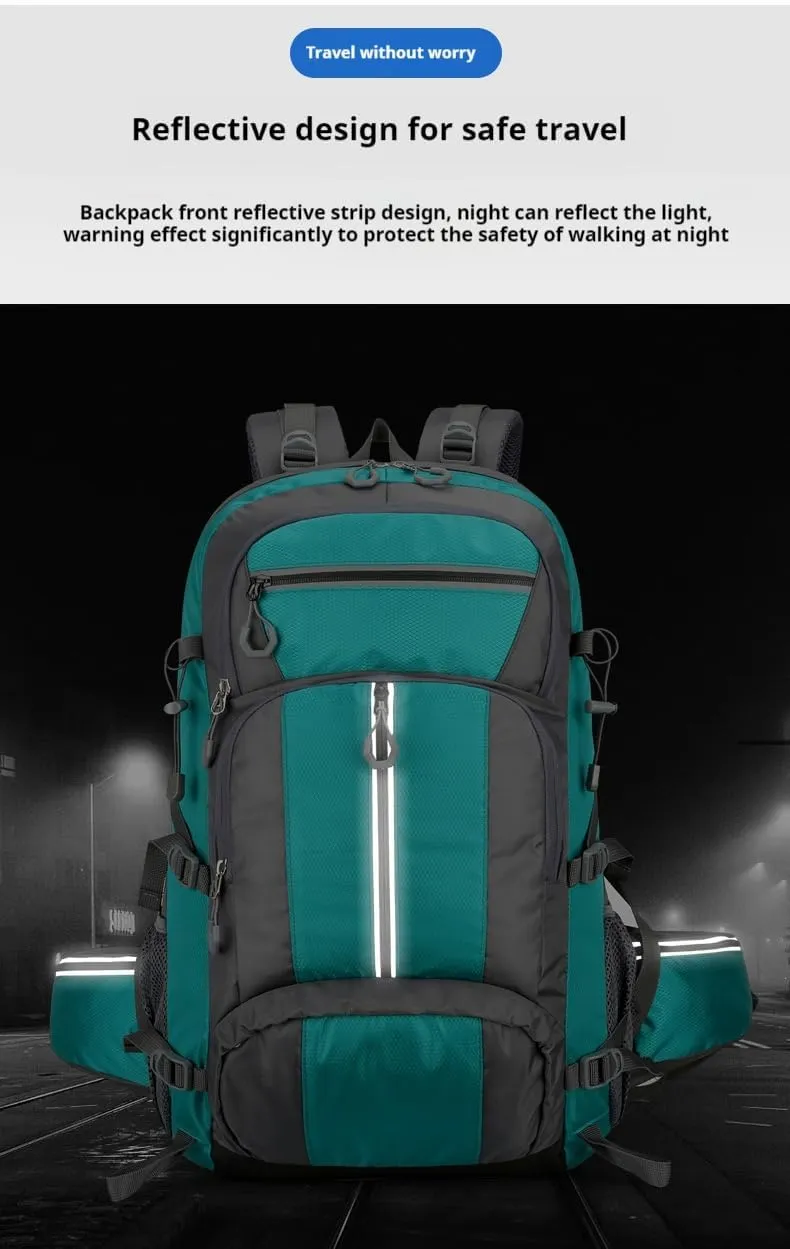 Outdoor travel backpack, hiking, long journey, camping large-capacity mountaineering bag, fitness, basketball sports backpack (orange)
