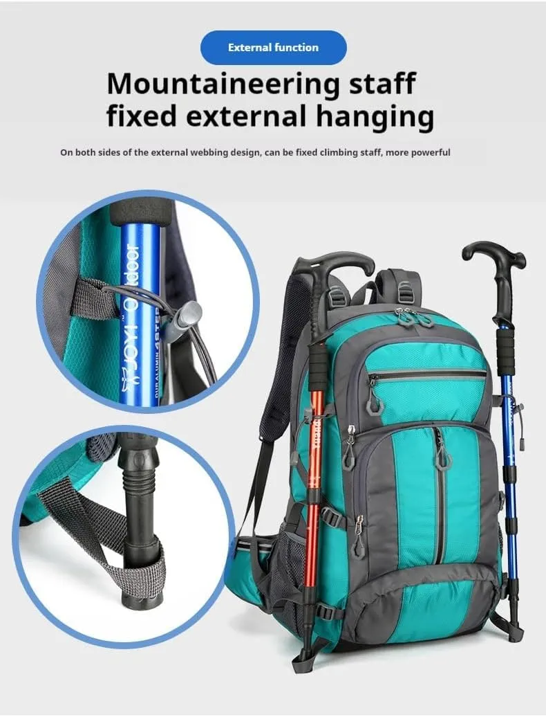 Outdoor travel backpack, hiking, long journey, camping large-capacity mountaineering bag, fitness, basketball sports backpack (orange)