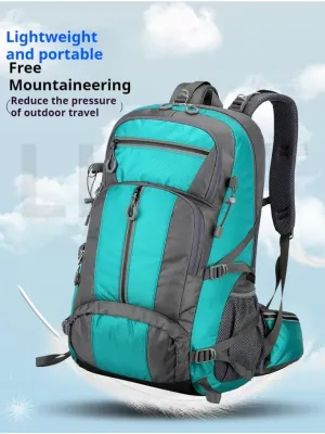 Outdoor travel backpack, hiking, long journey, camping large-capacity mountaineering bag, fitness, basketball sports backpack (orange)