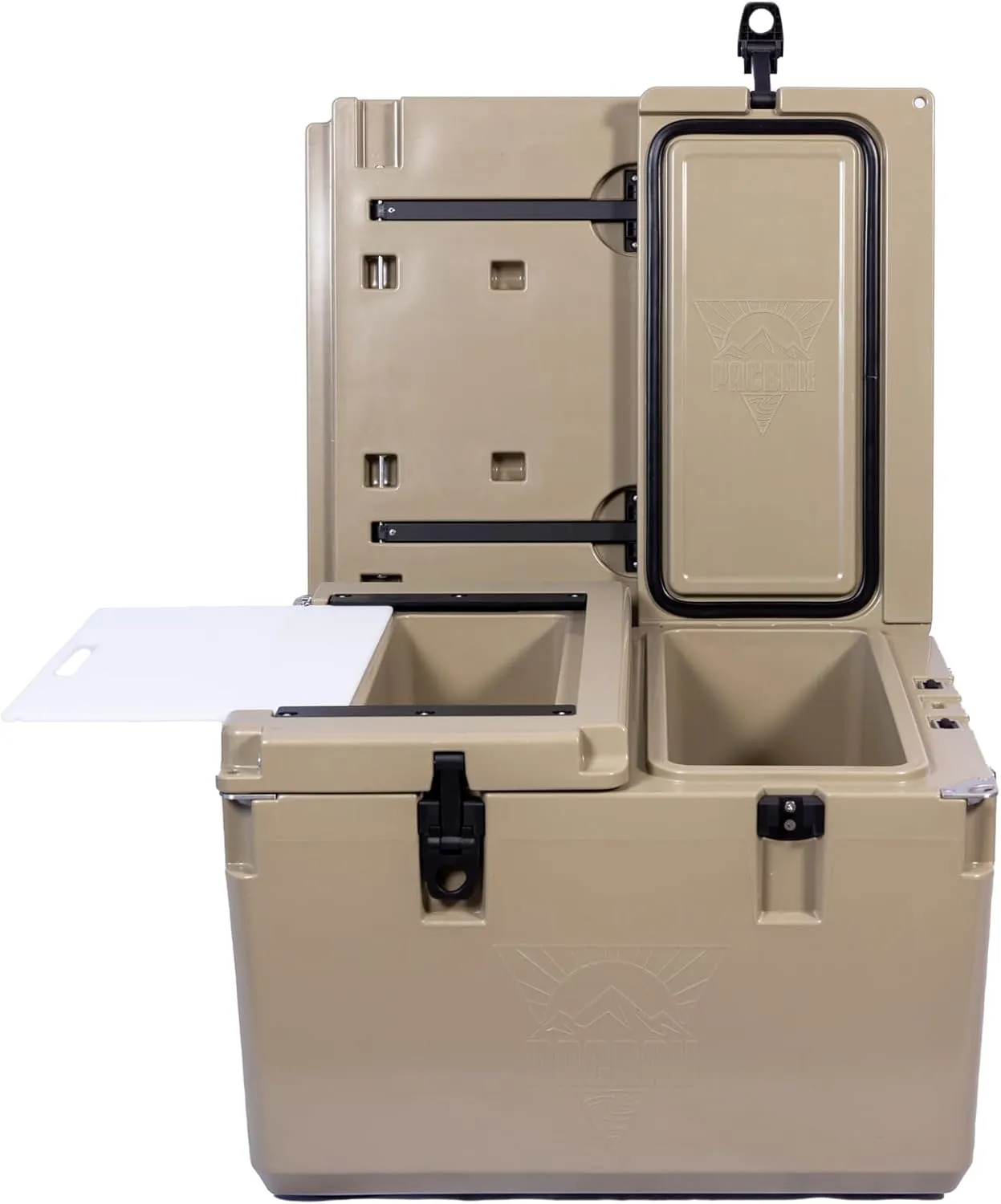P60-MK Multiple Chamber Cooler with Table & Cutting Board – Mobile Food Preservation for Fishing, Hunting, Camping & Tailgating